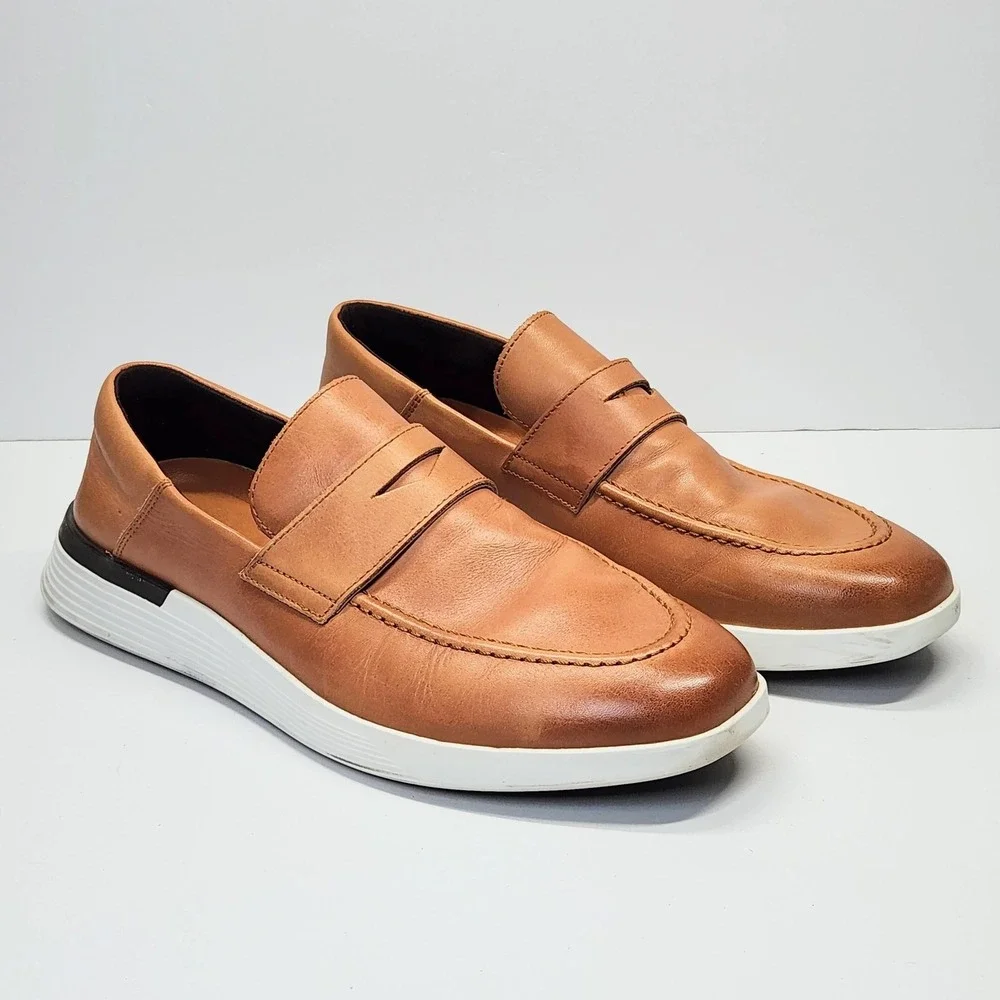 Wolf & Shepherd Shoes Mens Size 9 Brown Leather Slip On Casual Loafers Comfort